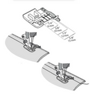 Pied transparent avec guide de piquage