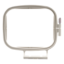 Firmly holds a variety of delicate and durable fabrics 4" x 4" Embroidery Area Convenient snap on-hoop